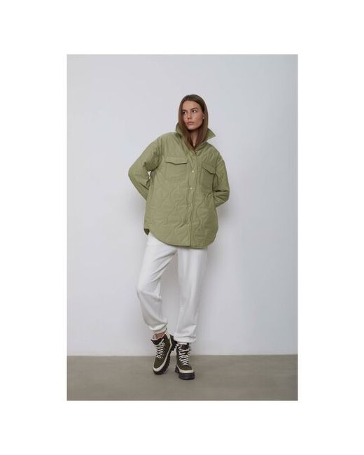 Alexandra Talalay Куртка-рубашка демисезонная стеганая размер M-L зеленый