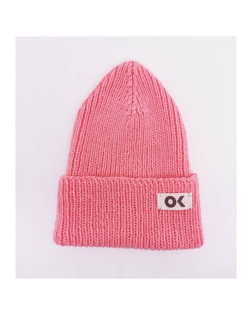 OK Hand Made Knit Шапка бини демисезонная вязаная размер OneSize
