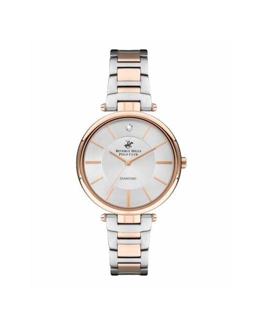 Beverly Hills Polo Club Наручные часы Американские кварцевые с минеральным стеклом BP3294X.530 гарантией серебряный золотой