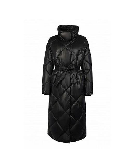 Baon Куртка B0723502 демисезон/зима удлиненная силуэт полуприлегающий стеганая утепленная пояс/ремень без капюшона манжеты размер XS