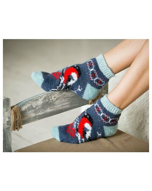 Бабушкины носки носки укороченные износостойкие на Новый год размер 35-37 мультиколор