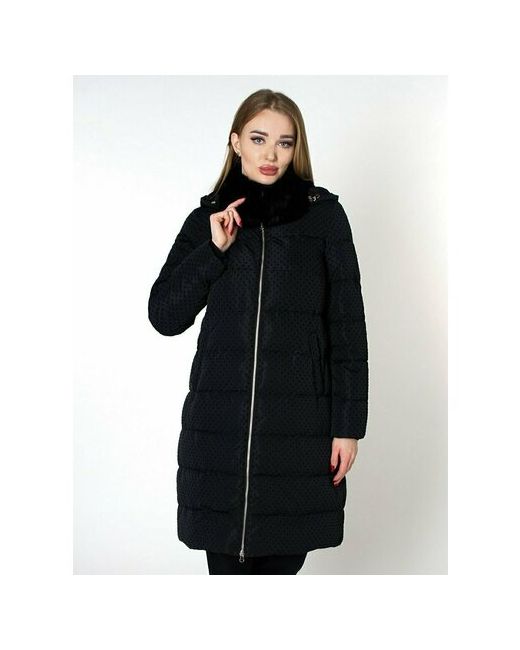 Riches Куртка демисезон/зима удлиненная силуэт прямой карманы ветрозащитная съемный капюшон утепленная размер 48