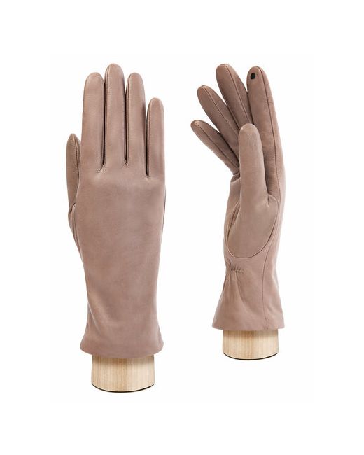 Eleganzza Перчатки демисезонные натуральная кожа подкладка сенсорные размер 7 бежевый