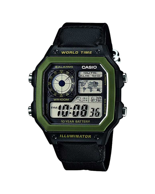 Casio Наручные часы AE-1200WHB-1BVEF черный зеленый