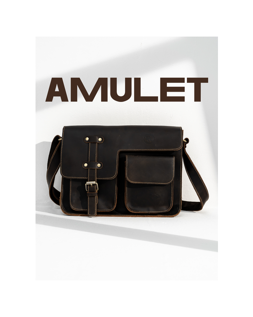 Amulet Портфель 999111 матовая фактура на молнии карман для планшета с плечевым ремнем