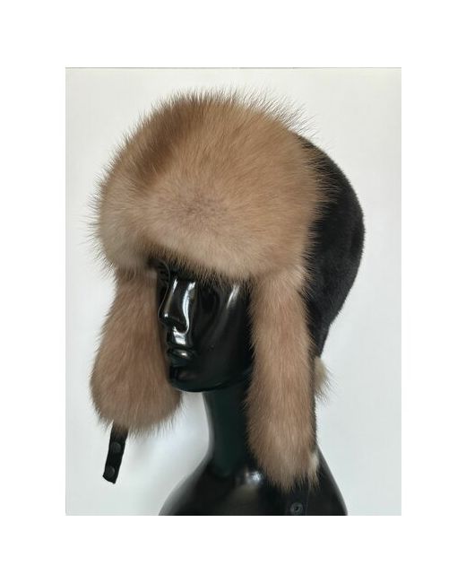 Time Fur Шапка ушанка зимняя размер 58/59 бежевый черный