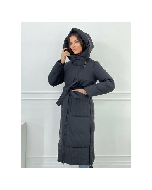 Karmelstyle Куртка зимняя удлиненная силуэт трапеция размер 44 черный