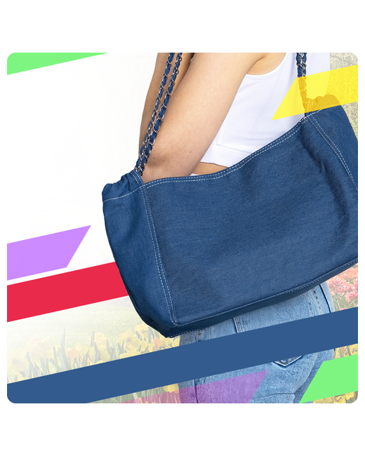 Dayona Dasconi Сумка шоппер повседневная вмещает А4 внутренний карман складная синий