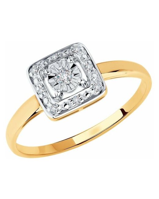 Diamant Кольцо комбинированное золото 585 проба бриллиант размер 17