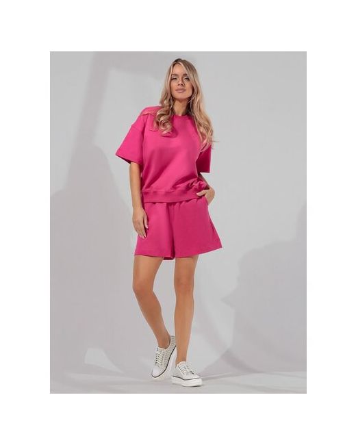 Vitacci Костюм футболка и шорты повседневный стиль свободный силуэт размер 44-46 S розовый