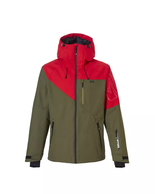 Rehall Куртка для сноубординга средней длины силуэт прямой мембранная размер L зеленый красный