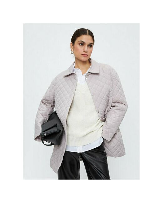 Zarina Куртка демисезонная средней длины однобортная размер S RU 44 серый