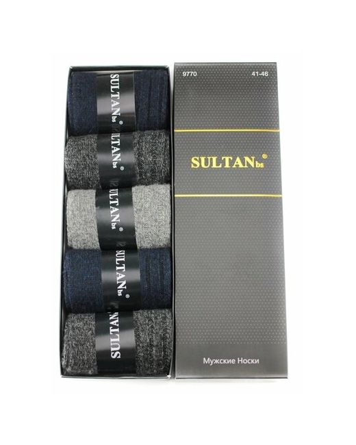 Sultan носки 5 пар классические утепленные размер 41/46 синий черный