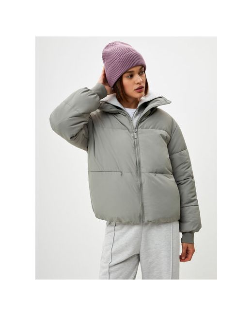 Sela Куртка демисезонная укороченная силуэт прямой карманы ветрозащитная подкладка стеганая утепленная без капюшона манжеты размер XL INT