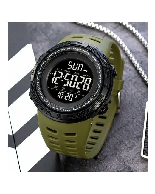 Skmei Наручные часы Тактические военные наручные 2070 438439 черный зеленый