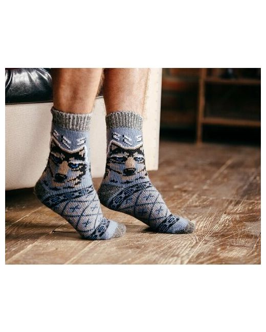 Бабушкины носки носки 1 пара классические размер 44-46 белый голубой