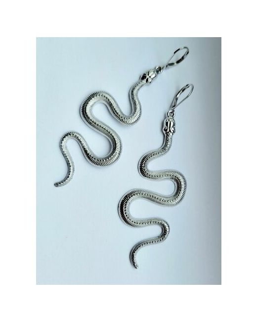 Verba Серьги с подвесками змейки размер/диаметр 95 мм. серебряный
