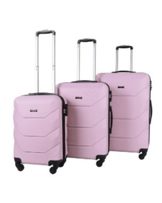 Freedom Комплект чемоданов 3 шт. рифленая поверхность опорные ножки на боковой стенке размер M