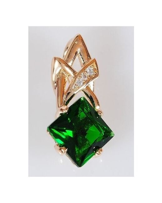 Lotus Jewelry Кулон с зеленым фианитом Нимфа