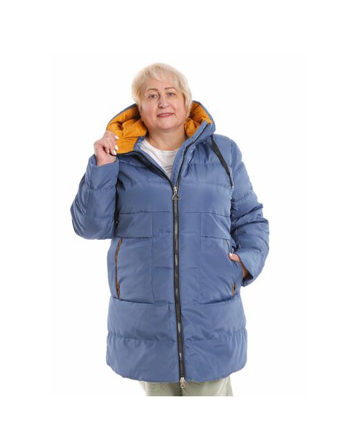 Modtex Куртка зимняя удлиненная силуэт свободный капюшон размер 70