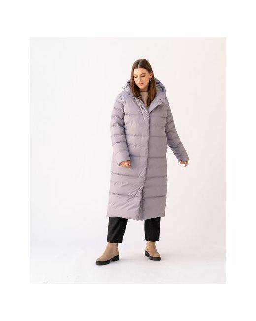 Modress Пальто зимнее силуэт прямой удлиненное размер