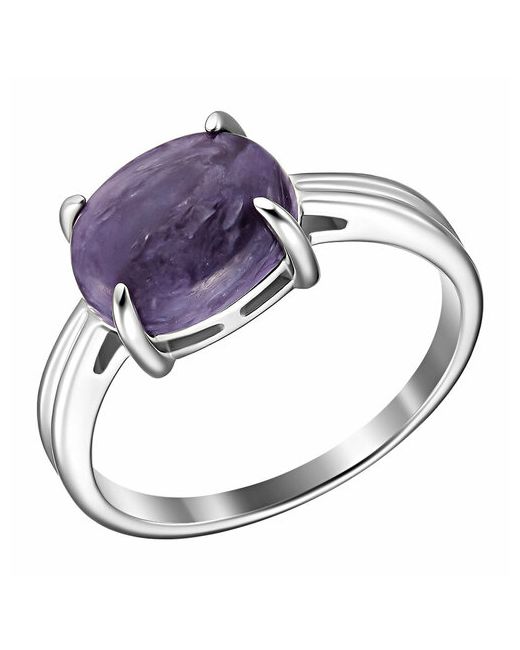 Ювелирочка Перстень серебро 925 проба родирование чароит размер 18 фиолетовый серебряный