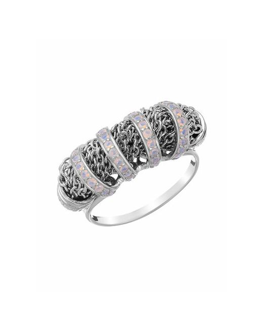 Ювелирочка Перстень серебро 925 проба родирование фианит размер 18 серебряный