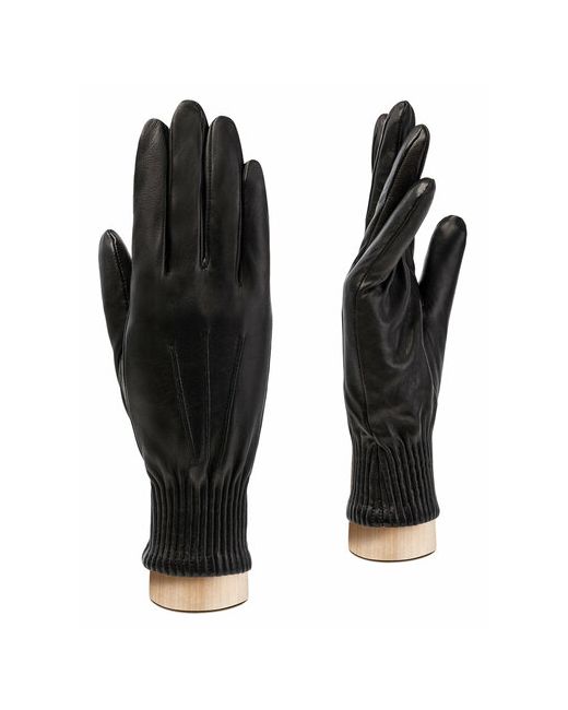 Eleganzza Перчатки зимние натуральная кожа подкладка размер 6.5 черный