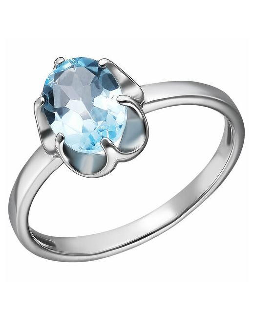 Ювелирочка Перстень серебро 925 проба родирование топаз размер 18.5 голубой серебряный