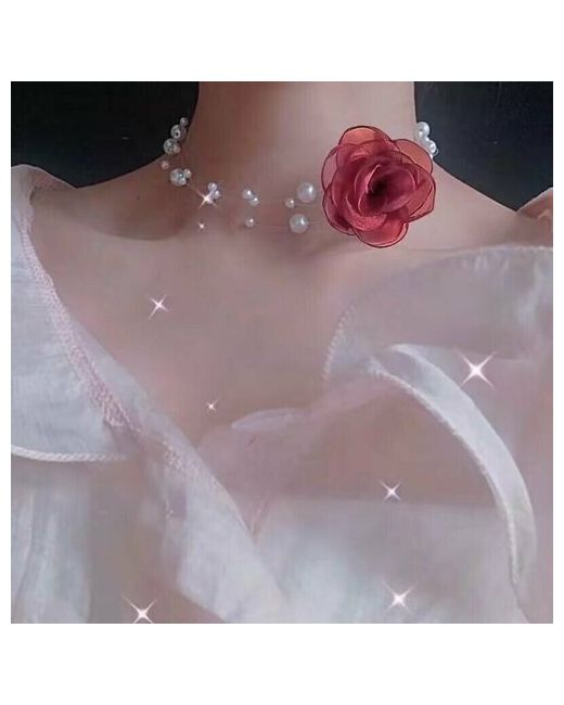 Wiekk Чекер-роза украшение из бусин и розы на леске для девушек подчеркнет образ красного черного платья подарок девушки девичник свидание