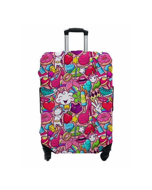 Marrengo Чехол для чемодана текстиль полиэстер износостойкий размер розовый
