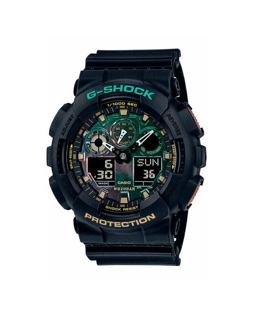 Casio G-Shock Наручные часы CASIO Часы GA-100RC-1A черный зеленый