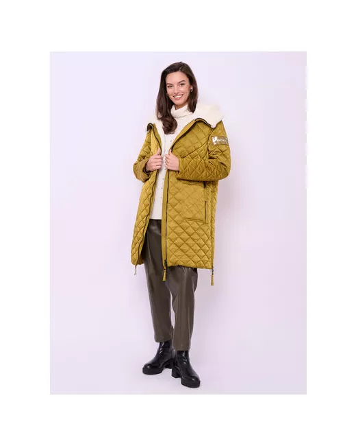 Franco Vello куртка демисезон/зима средней длины силуэт прямой ветрозащитная карманы ультралегкая утепленная стеганая размер 42