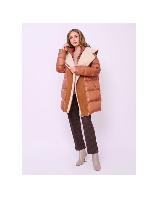 Franco Vello куртка демисезон/зима средней длины силуэт прямой стеганая утепленная ультралегкая ветрозащитная карманы размер 50