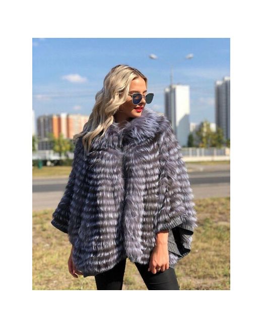 Sibilla Furs Манто средней длины оверсайз размер 44-56 серебряный