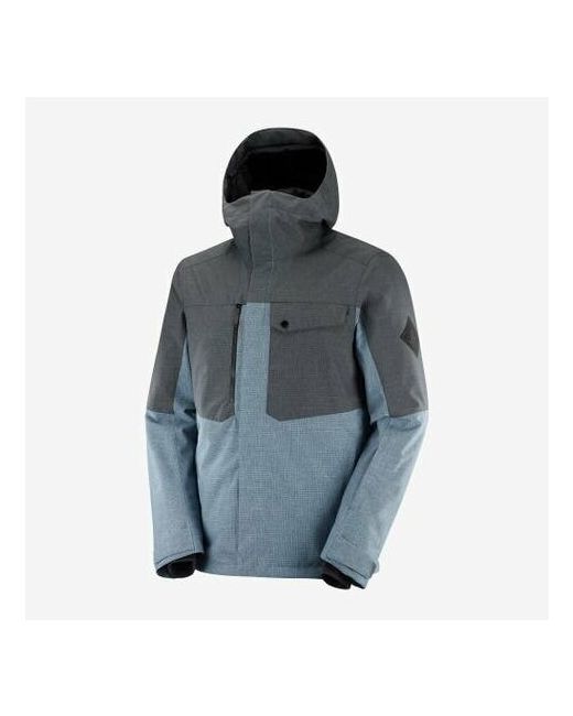 Salomon Куртка утепленная ветрозащитная карман для ски-пасса снегозащитная юбка мембранная карманы внутренние размер XXL 54-56 голубой
