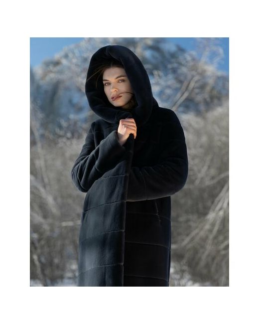 Alef Пальто искусственный мех удлиненное силуэт свободный размер 40
