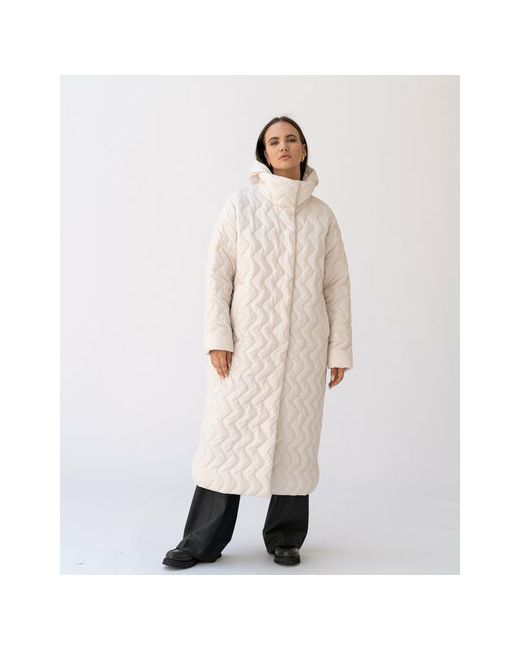 Modress куртка демисезон/зима удлиненная оверсайз стеганая размер 50