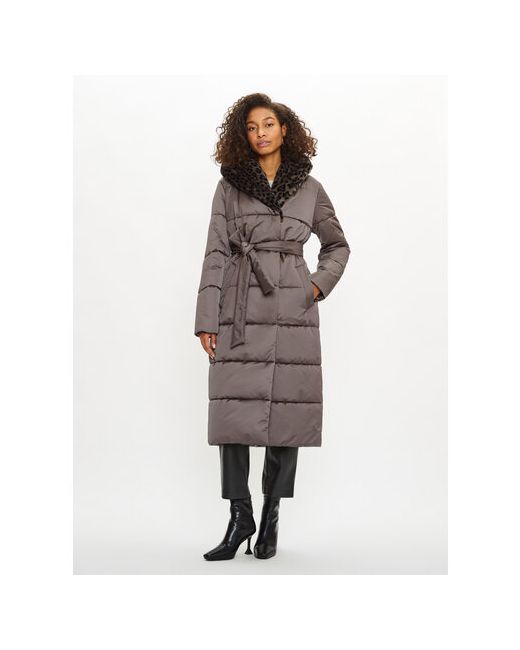Electrastyle Пальто демисезонное силуэт прямой удлиненное размер 50 серый