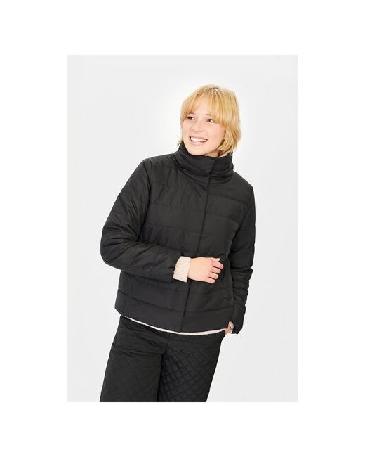 Baon куртка демисезонная средней длины силуэт прямой карманы манжеты размер 42 черный
