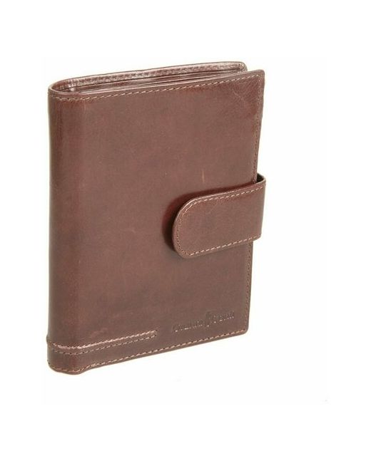 Gianni Conti Портмоне 708453 brown натуральная кожа гладкая фактура с хлястиком 2 отделения для банкнот карт и монет подарочная упаковка