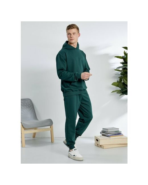 Pro Active Костюм толстовка и брюки свободный силуэт карманы размер 48 зеленый