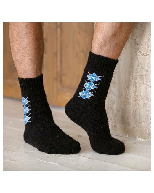 Бабушкины носки носки 1 пара классические размер 41-43 голубой черный
