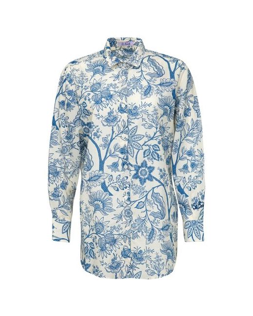 Mc2 Saint Barth Рубашка повседневный стиль прямой силуэт длинный рукав без карманов флористический принт размер L