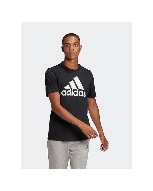 Adidas Футболка силуэт прямой размер m черный