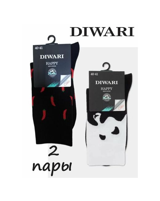 DiWaRi носки 2 пары классические размер 25 40-41 мультиколор