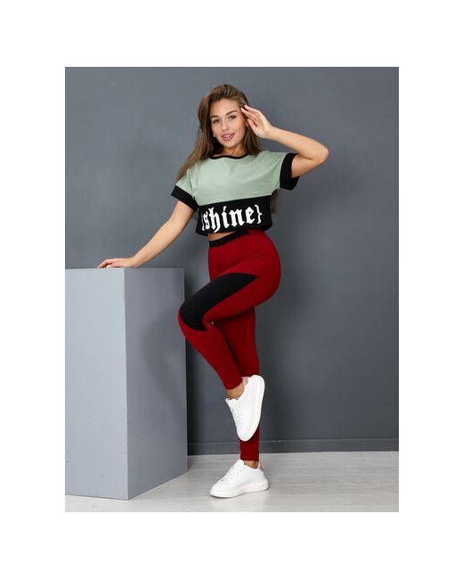 IvCapriz Костюм футболка и брюки спортивный стиль полуприлегающий силуэт трикотажный размер 44 мультиколор
