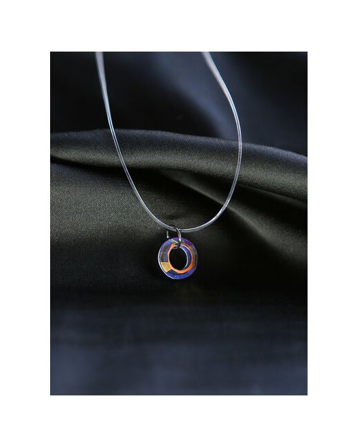 Reniva Чокер-невидимка колье ожерелье на прозрачной леске с подвеской голографическое кольцо