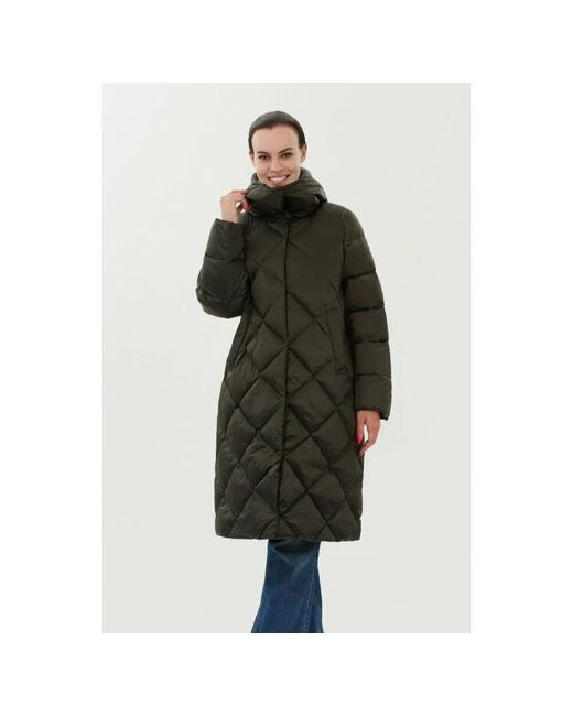 Madzerini куртка зимняя удлиненная силуэт прямой карманы стеганая утепленная размер 48