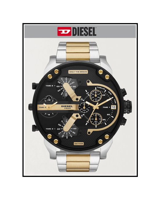 Diesel Наручные часы Мужские наручные золотые кварцевые оригинальные золотой серебряный